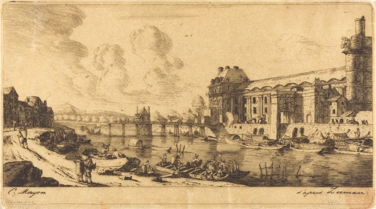 Le Pavillion de Mlle. et une partie du Louvre by Charles Meryon
Reinier Nooms, print, 1849