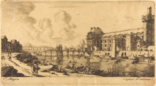 Le Pavillion de Mlle. et une partie du Louvre by Charles Meryon
Reinier Nooms, print, 1849