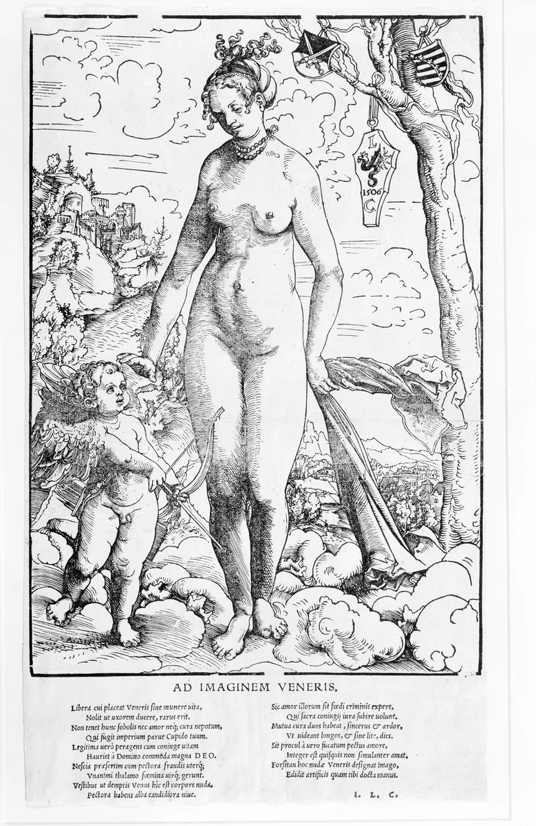 Venus and Cupid by Lucas Cranach, print, 1506