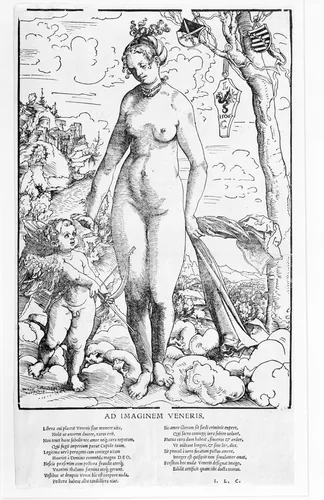 Venus and Cupid by Lucas Cranach, print, 1506