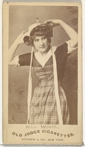 Miss Worth, from the Actors and Actresses series (N171) for Old Judge Cigarettes by Goodwin & Company, photograph, 1886-1890