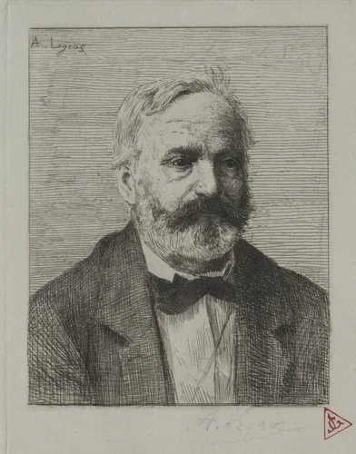 Victor Hugo by Alphonse Legros, print, 1857-1911