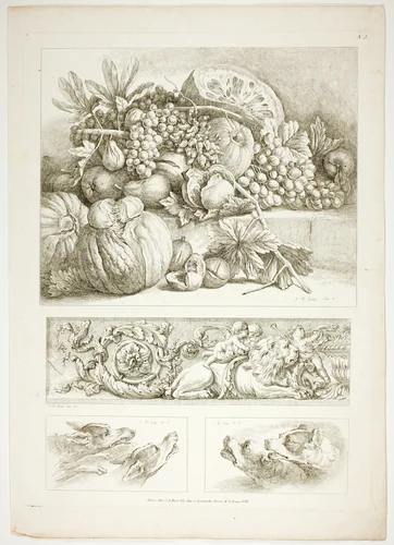 Plate Three of 38 from Oeuvres de J. B. Huet by Jean Baptiste Huet, print, 1796-1799