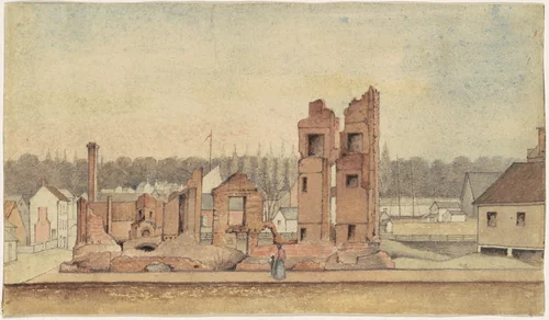Ruins of a Tavern, Petersburg, Virginia by William Skinner Simpson, Jr., drawing, 1840-1850