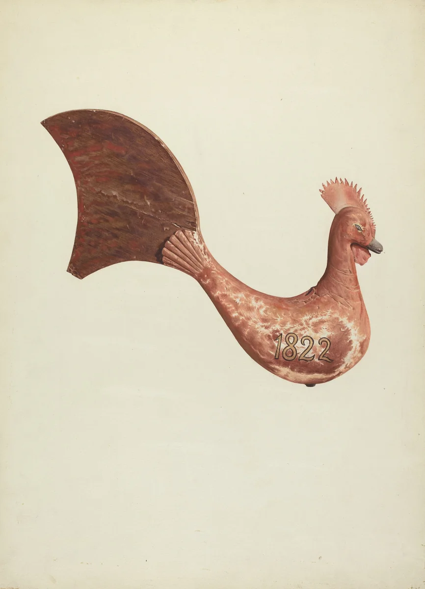 Cock Weather Vane by Hazel Hyde, index of american design, 1938
