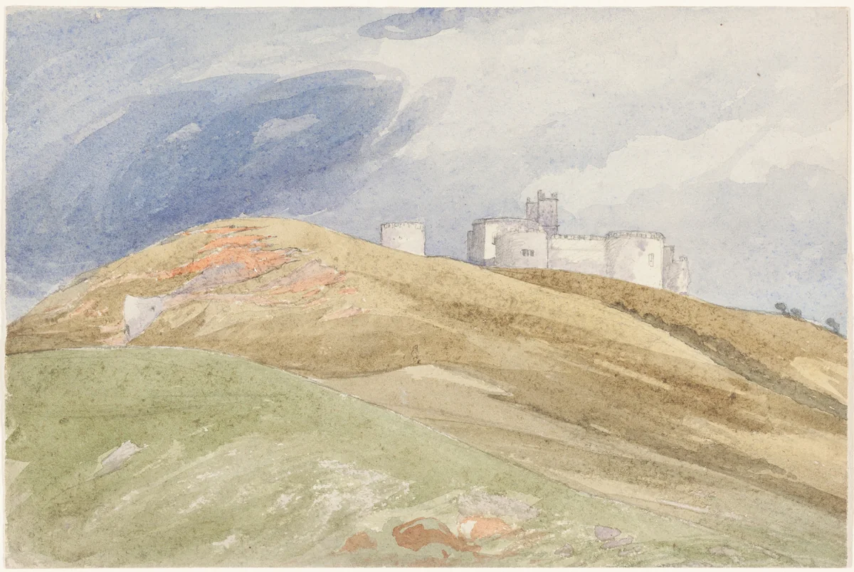 Castle on a Hill by James Bulwer, drawing, 1800-1850