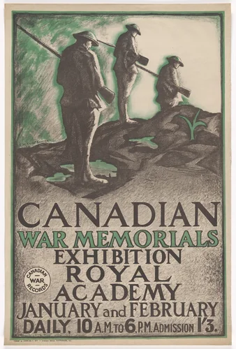 Canadian War Memorials Exhibition - Royal Academy by E. McKnight Kauffer, design, 1918