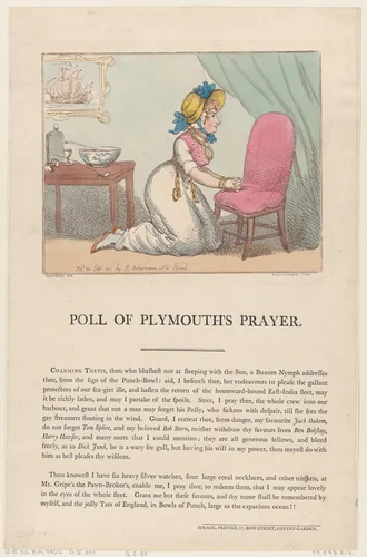 Poll of Plymouth's Prayer by Thomas Rowlandson, print, 1801