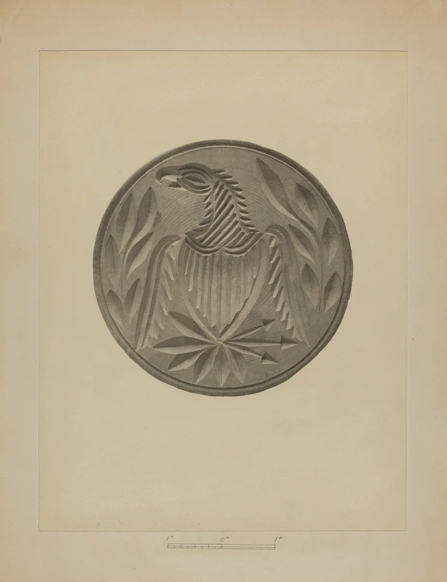 Pa. German Butter Stamp by Charles Von Urban, index of american design, 1935-1942