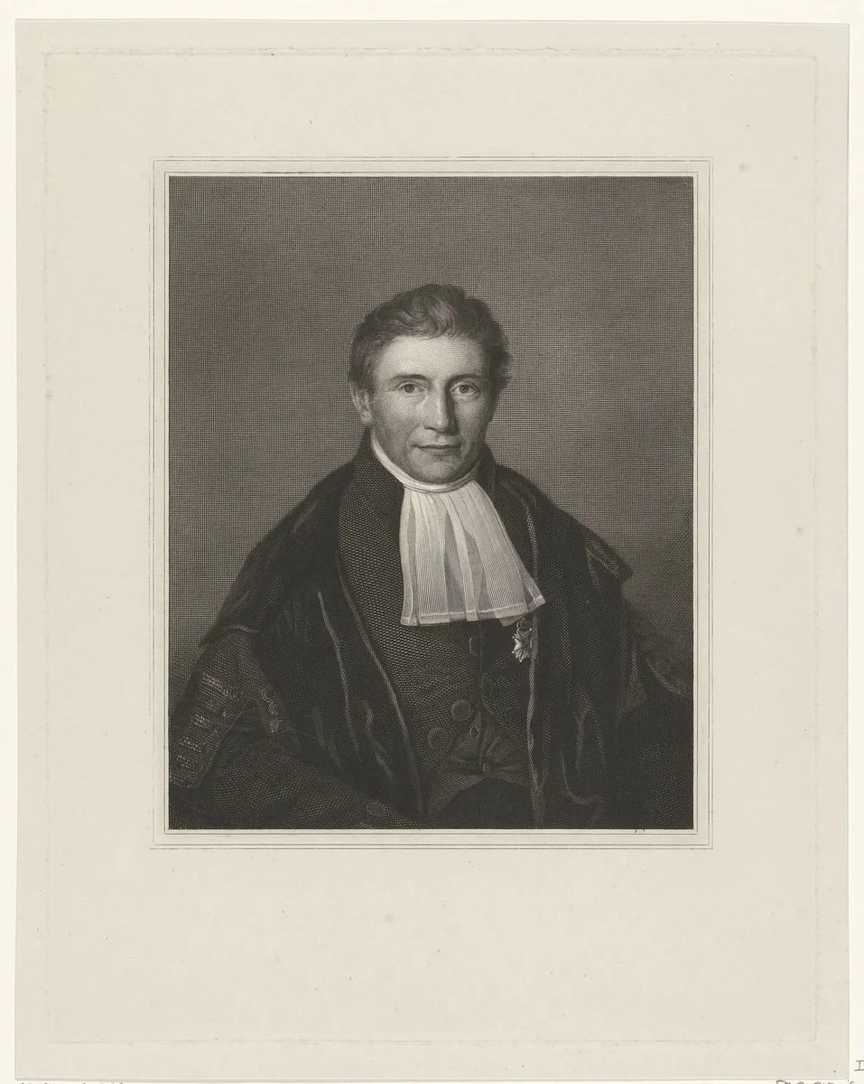 Portret van Sibrandus Stratingh by Johannes Philippus Lange, print, 1833