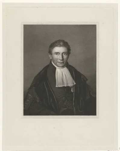 Portret van Sibrandus Stratingh by Johannes Philippus Lange, print, 1833