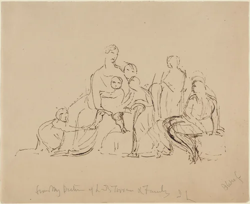 Lady Torrens and Family by William Blake; John Linnell, drawing, 1825
