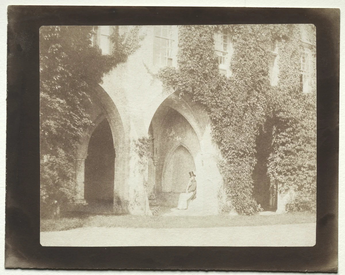 Calvert Jones Seated in the Sacristy of Lacock Abbey by William Henry Fox Talbot, photograph, 1845
