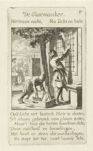 Glaszetter by Jan Luyken, print, 1694