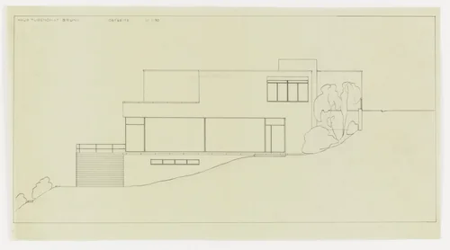 Tugendhat House, Brno, Czech Republic (Elevation) by Ludwig Mies van der Rohe, mies van der rohe archive, 1928