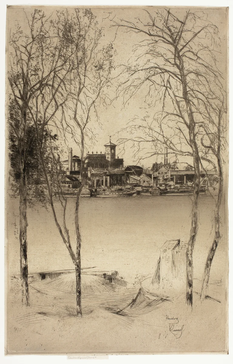 Laburnums and Battersea by Theodore Roussel, print, 1889-1890