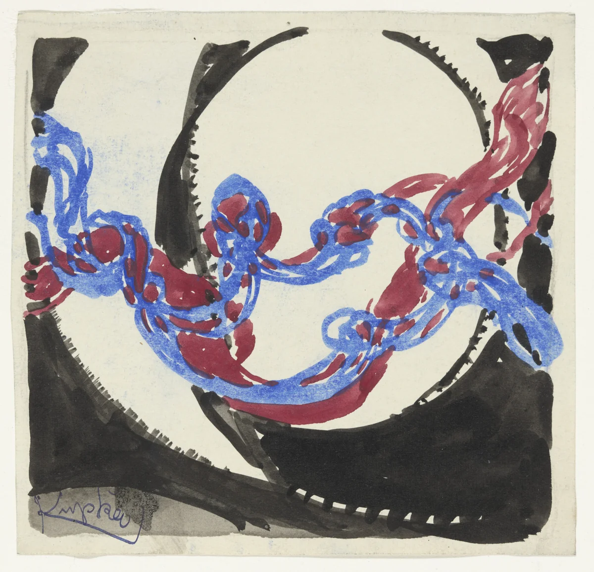 Amorpha: Fugue in Two Colors by František Kupka, drawing, 1912