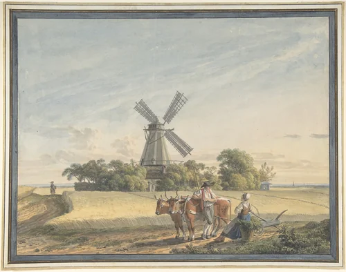 Landscape by Jacob Wilhelm Mechau, drawing, 1785