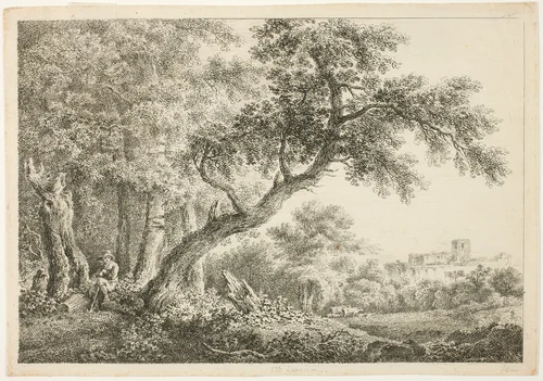 Wanderer Resting in the Forest by Martin von Molitor, print, 1779-1812