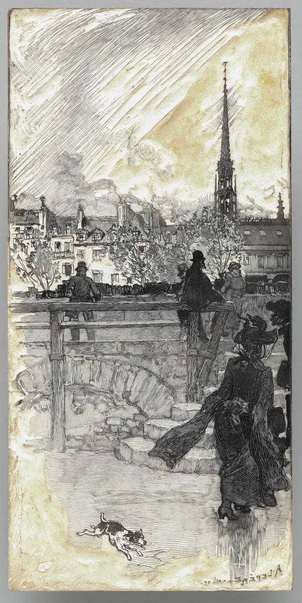 Quai des Grands Augustins, Paris by Auguste Louis Lepère, print, 1886