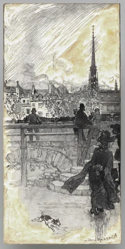 Quai des Grands Augustins, Paris by Auguste Louis Lepère, print, 1886