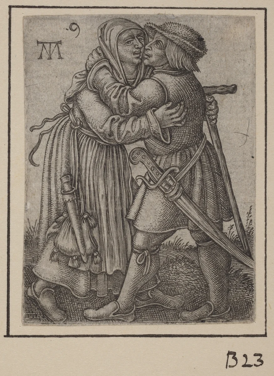 Embracing Couple by Martin Treu, print, 1540-1543
