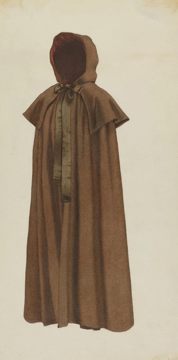 Shaker Woman's Cloak by Ingrid Selmer-Larsen, index of american design, 1936