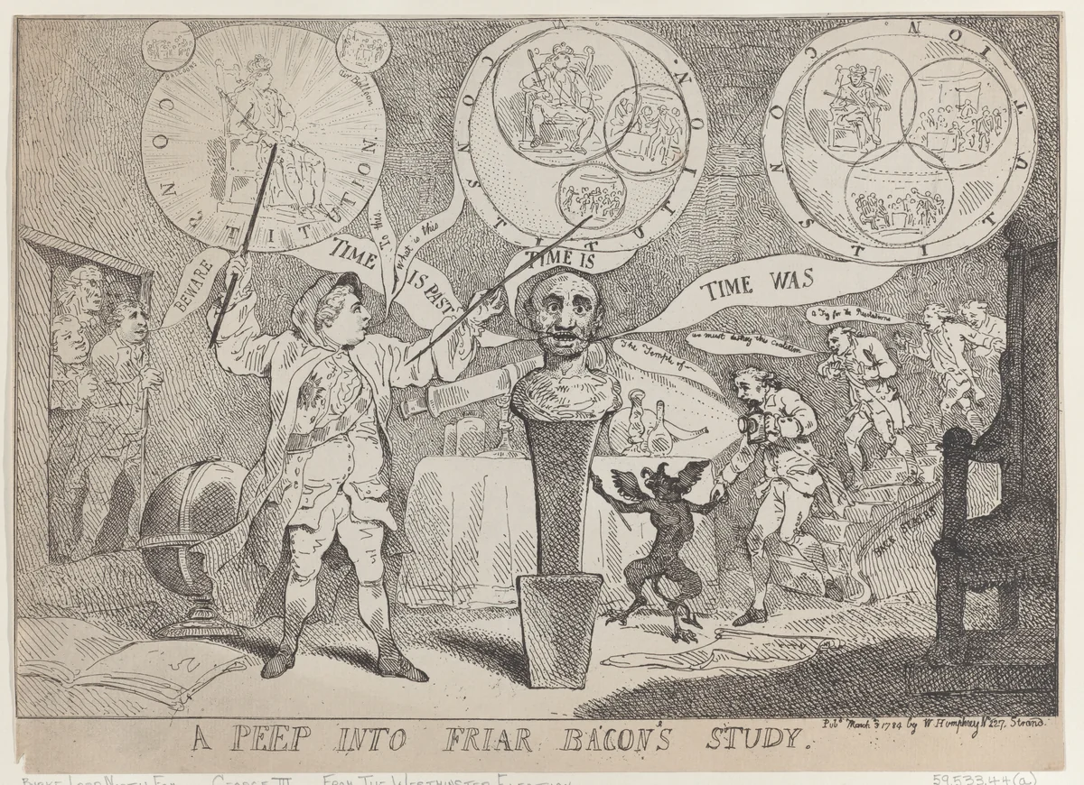 A Peep into Friar Bacon's Study by Thomas Rowlandson, print, 1784