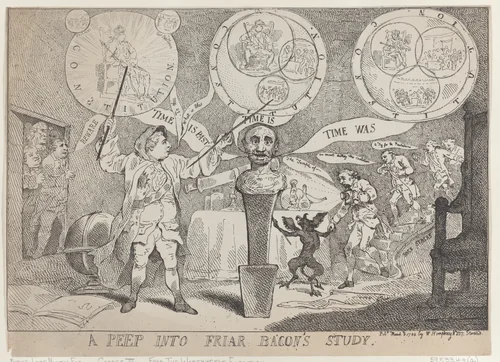 A Peep into Friar Bacon's Study by Thomas Rowlandson, print, 1784