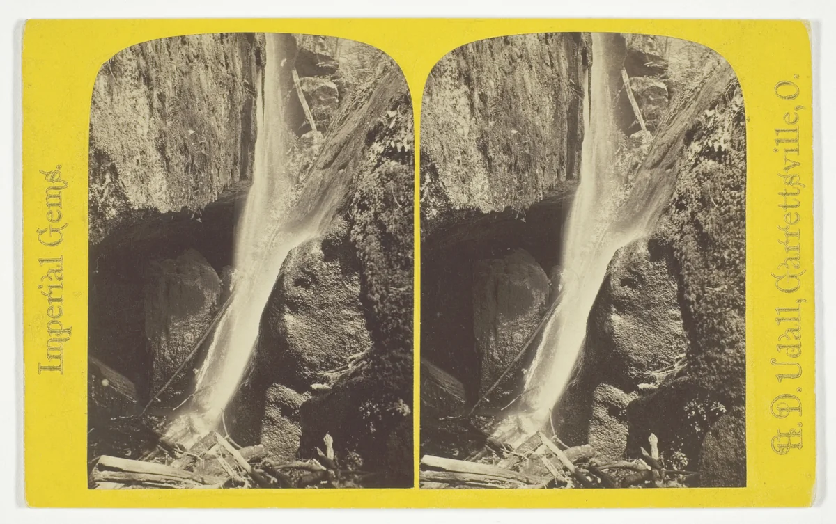 Nourmahal Cascade, and Gold Hunter's Cave, No. 12 from the series "Imperial Gems", No. 12 from the series "Imperial Gems" by H. D. Udall, photograph, 1875-1899