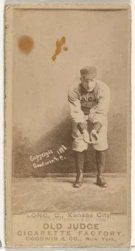 Herman C. Long, Catcher, Kansas City Cowboys, from the Old Judge series (N172) for Old Judge Cigarettes by Goodwin & Company, photograph, 1888