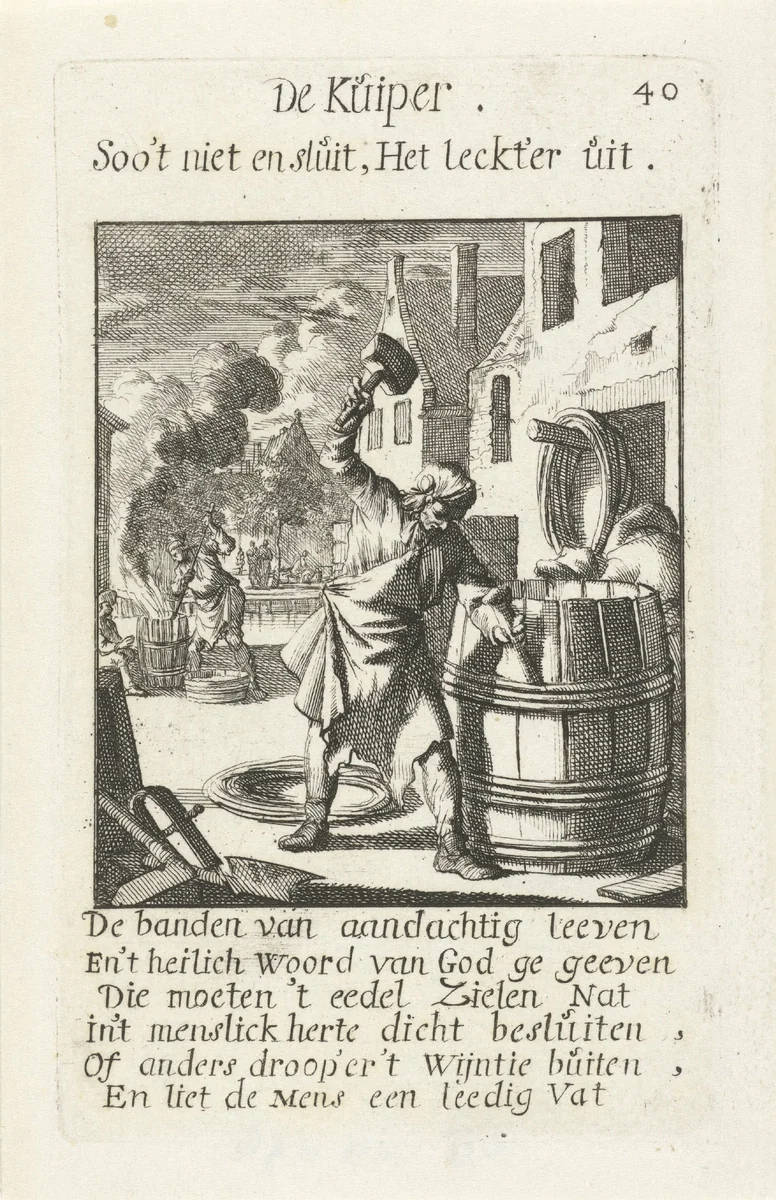 Kuiper by Jan Luyken, print, 1694