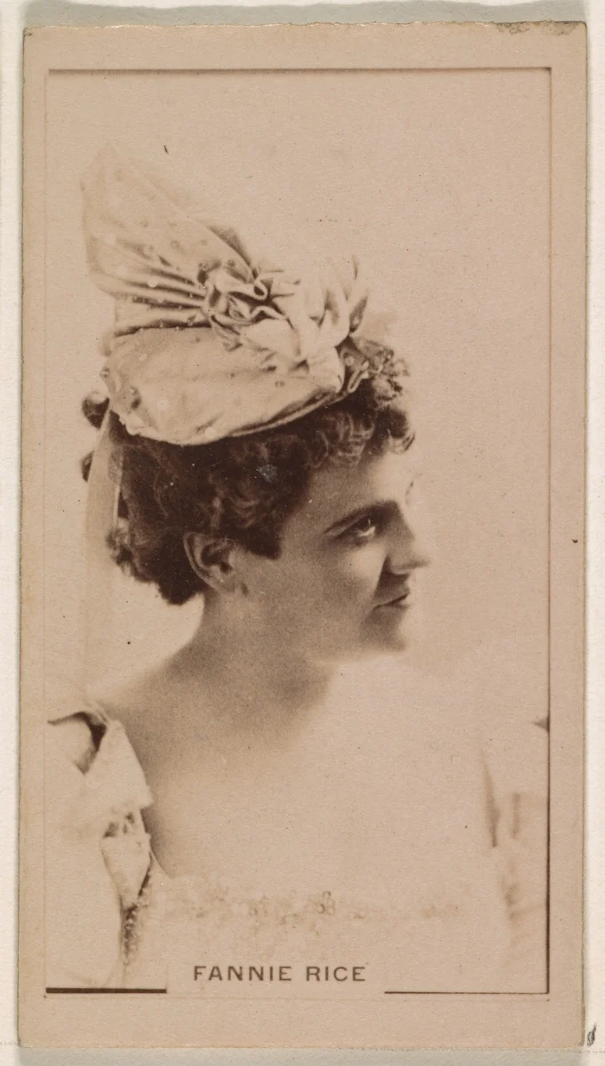 Fannie Rice, from the Actresses series (N245) issued by Kinney Brothers to promote Sweet Caporal Cigarettes by Kinney Brothers Tobacco Company, photograph, 1890