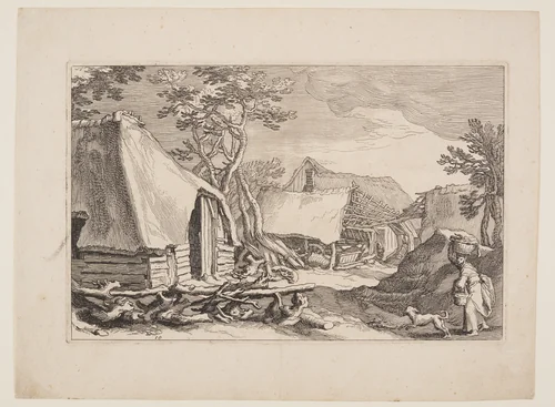 Plate 18, from Landscapes with Farmhouses by Boëtius Adamsz. Bolswert, print, 1614