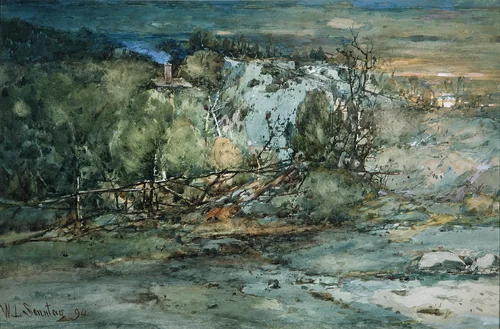 Frontier Cabin by William Louis Sonntag, artwork, 1894