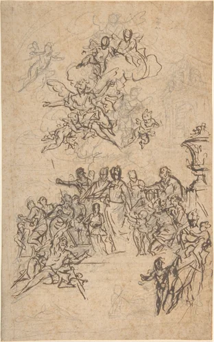 Saint Elisabeth of Portugal Giving Alms to the Poor by Daniel Gran, drawing, 1710-1757