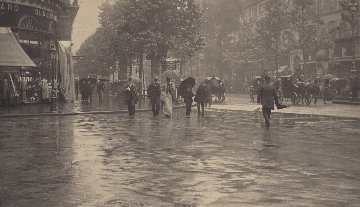 A Wet Day on the Boulevard, Paris by Alfred Stieglitz, photograph, 1894