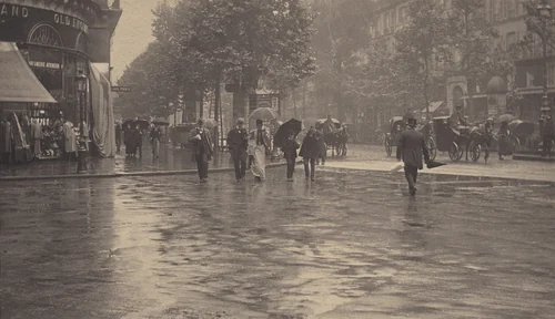 A Wet Day on the Boulevard, Paris by Alfred Stieglitz, photograph, 1894