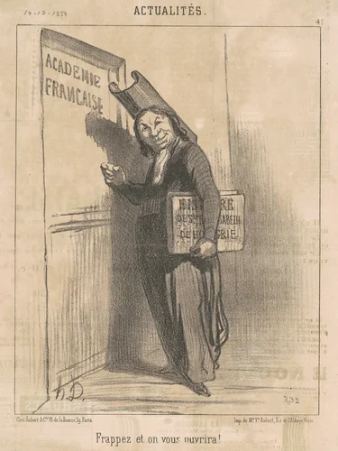 Frappez et on vous ouvrira! by Honoré Daumier, print, 1850