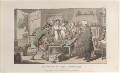 The Gross of Green Spectacles, from "The Vicar of Wakefield" by Thomas Rowlandson, print, 1817