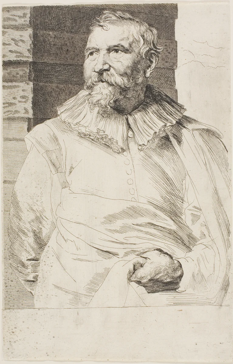 Adam van Noort by Anthony van Dyck, print, 1630-1633