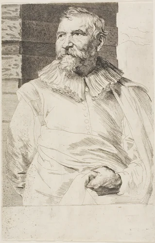 Adam van Noort by Anthony van Dyck, print, 1630-1633
