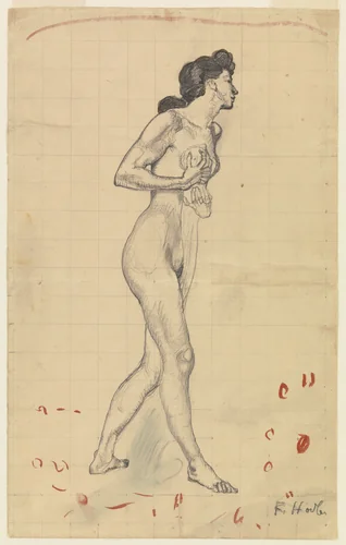 Figure (Study for die Empfindung) by Ferdinand Hodler, drawing, 1902