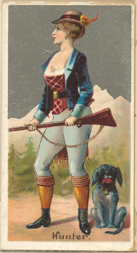 Hunter, from the Occupations for Women series (N166) for Old Judge and Dogs Head Cigarettes by Goodwin & Company, print, 1887