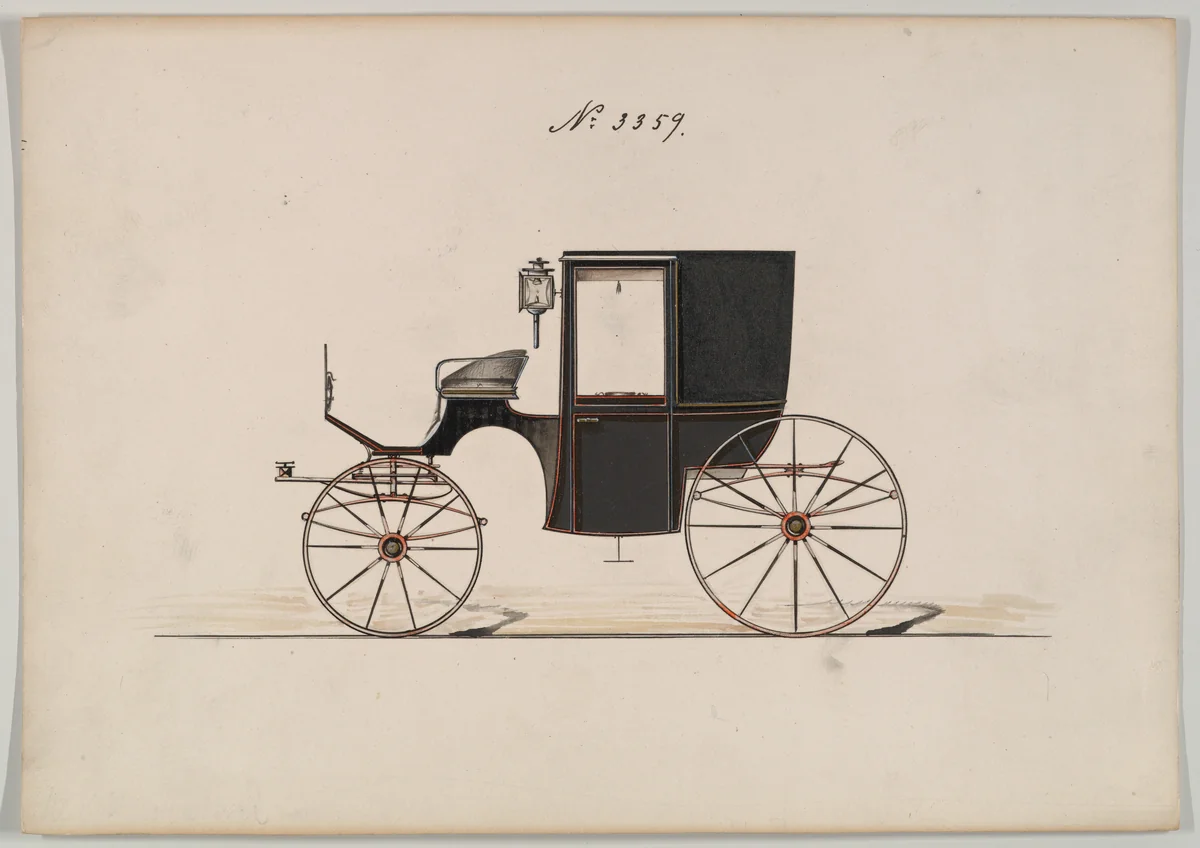 Brougham #3359 by Brewster & Co., drawing, 1850-1910