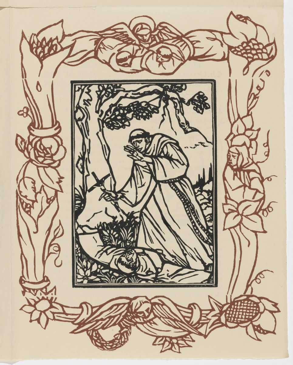 Plate (page 27) from Les Petites Fleurs de St. François (The Little Flowers of St. Francis) by Émile Bernard, illustrated book, 1928