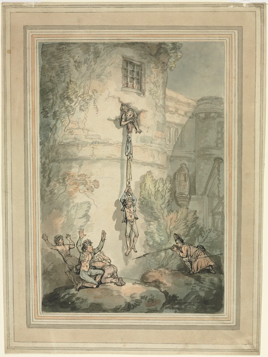 Escape of French Prisoners by Thomas Rowlandson, drawing, 1771-1827