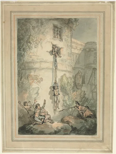 Escape of French Prisoners by Thomas Rowlandson, drawing, 1771-1827