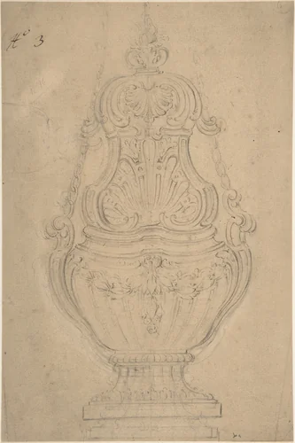 Design for an Incense Bottle by anonymous, drawing, 1700-1799