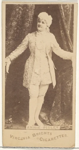 Annie Pixley, from the Actors and Actresses series (N45, Type 1) for Virginia Brights Cigarettes by Allen & Ginter, photograph, 1885-1891